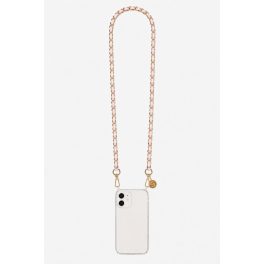   Como Milano phone chain CMMJ.003.WH.03.02 (120 cm) – stainless steel with white braided leather