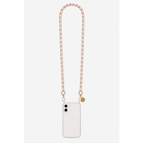 Como Milano phone chain CMMJ.003.WH.03.02 (120 cm) – stainless steel with white braided leather