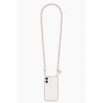 Como Milano Phone Chain CMMJ.003.PK.03.02 (120 cm) – Stainless Steel - Braided Pink Leather