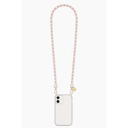   Como Milano Phone Chain CMMJ.003.PK.03.02 (120 cm) – Stainless Steel - Braided Pink Leather