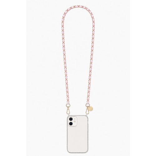 Como Milano Phone Chain CMMJ.003.PK.03.02 (120 cm) – Stainless Steel - Braided Pink Leather