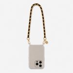 Como Milano phone chain CMMJ.004.BB.03.02, 30 cm, stainless steel with black braided leather
